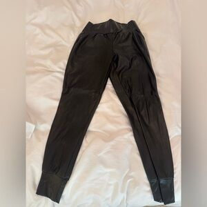 Rewash Brand Black Faux Leather Joggers